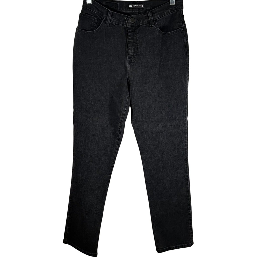 Lee Classic Fit Jeans Women's Size 6 Medium Black Denim Jeans 1889 Stretch